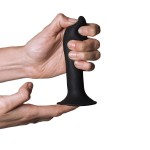 Dildo Σιλικόνης με Βεντούζα Hitsens 5 Dual Density Silicone Dildo with Suction Cup - Μαύρο | Κλασικά - Απλά Dildo