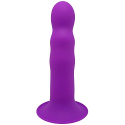 Hitsens 3 Dual Density Flexible Silicone Dildo with Suction Cup - Purple