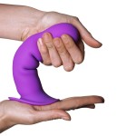 Hitsens 3 Dual Density Flexible Silicone Dildo with Suction Cup - Purple | Classic Dildos