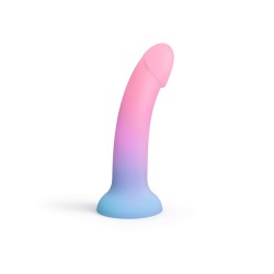 Dildolls Utopia Premium Silicone Dildo with Suction Cup - Pink/Blue