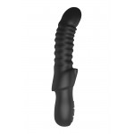 Midnight Magic Typhon Silicone G-Spot Ribbed Vibrator - Black | Classic Vibrators