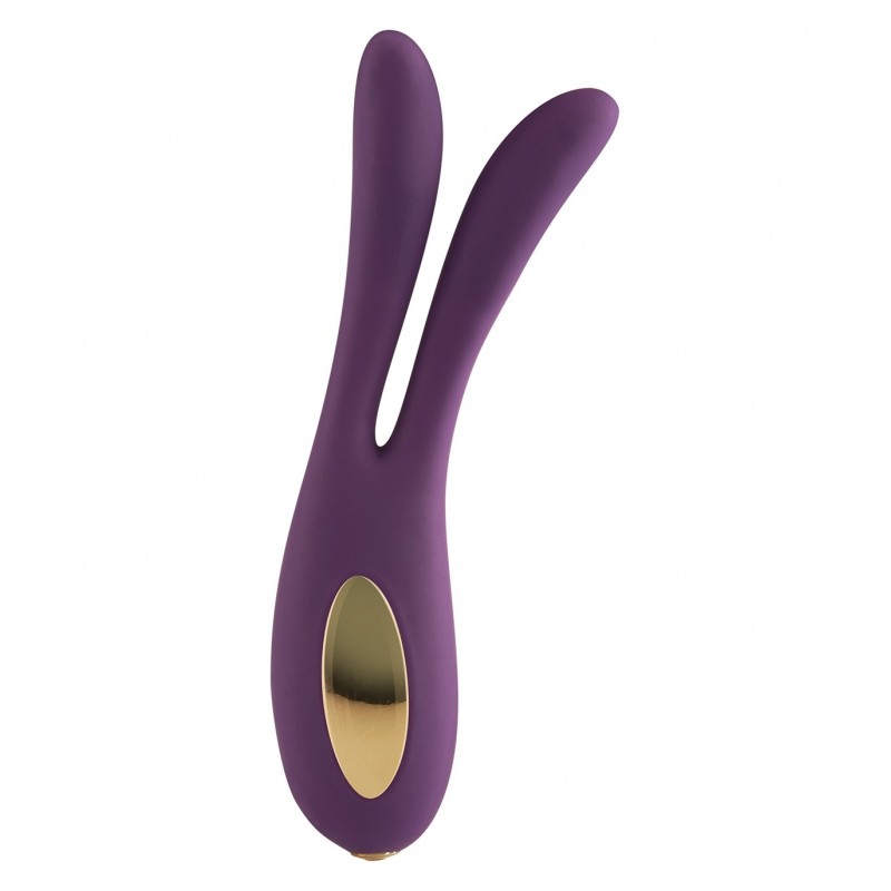 Διπλός Εύκαμπτος Δονητής Σιλικόνης Flexible Flare Bunny Silicone Vibrator - Μωβ | Κλειτοριδικοί Δονητές