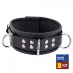 Leather Collar with D Rings - Black | Collars