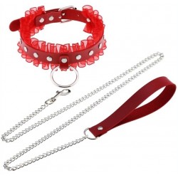 Frany Collar with Leash - Red | Collars