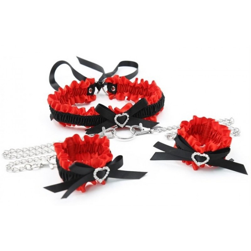 Κολάρο με Χειροπέδες Black Red Romance Necklace BDSM Kit | Κολάρα