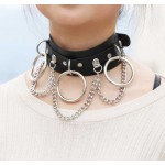 O Ring Chain Necklace Collar - Black | Collars