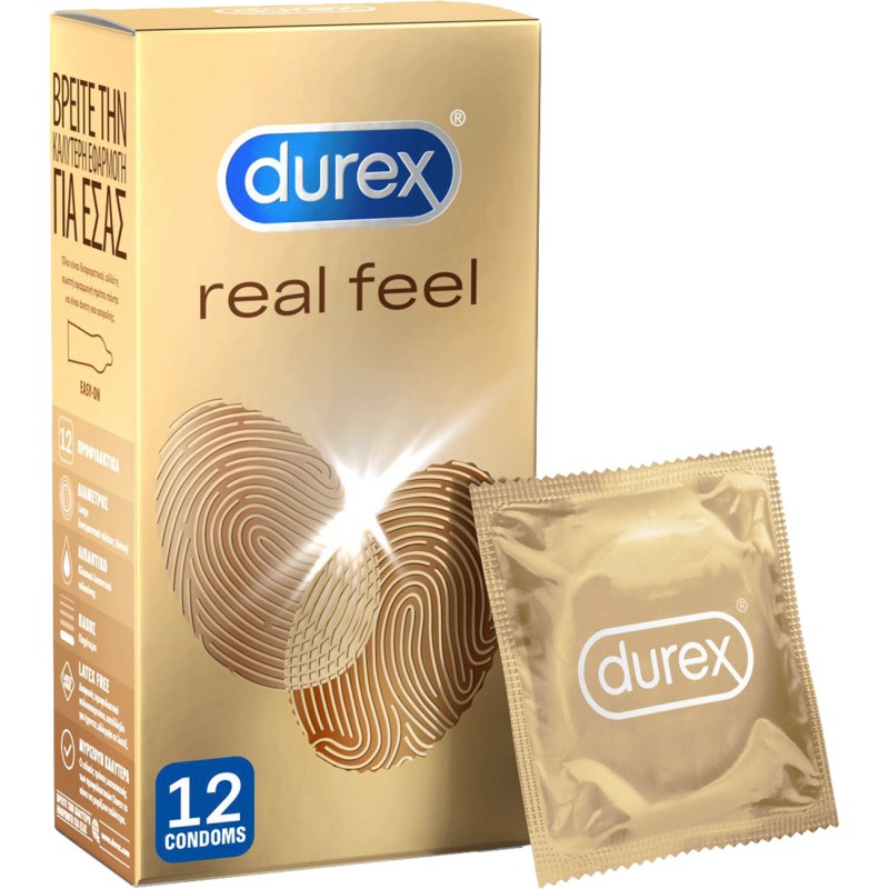 Λεπτά Προφυλακτικά Durex Real Feel Ultra Thin Condoms - 12 Τεμάχια | Λεπτά Προφυλακτικά