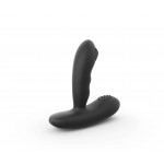 P-Stroker Remote Controlled Vibrating & Heating Silicone Prostate Vibrator - Black | Prostate Massagers