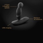 P-Swing Rotating & Heating Remote Controlled Prostate Vibrator - Black | Prostate Massagers