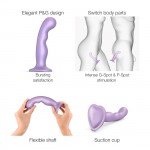 Medium Silicone Premium Prostate & G-Spot Dildo with Suction Cup - Purple | Strap On Dildos