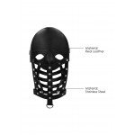 Leather Male Mask with Frontal Binders - Black | Blindfolds & Masks