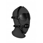 Φίμωτρο με Μάσκα Ματιών Blindfolded Head Harness with Solid Ball Gag - Μαύρο | Μάσκες