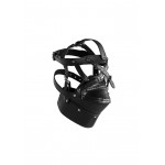 Head Harness with Zip Up Mouth & Lock - Black | Ball Gags