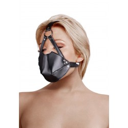Head Harness with Mouth Cover & Breathable Ball Gag - Black | Blindfolds & Masks
