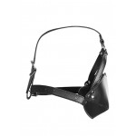 Μάσκα με Φίμωτρο & Δέσιμο Head Harness with Mouth Cover & Solid Ball Gag - Μαύρο | Μάσκες