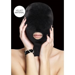 Velvet & Velcro Full Face Mask with Mouth Opening - Black