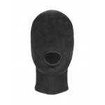 Velvet & Velcro Full Face Mask with Mouth Opening - Black | Blindfolds & Masks