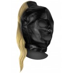 Μάσκα με Ξανθιά Αλογοουρά  Mask with Blonde Ponytail - Μαύρη | Μάσκες