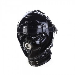 Μάσκα με Άνοιγμα στο Στόμα S&M No Sensor Balaclava Glossy - Μαύρη | Μάσκες