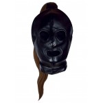 Μάσκα με Μελαχρινή Αλογοουρά  Mask with Brown Ponytail - Μαύρη | Μάσκες
