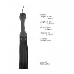 Wooden Handle Belt Whip Flogger Leather - Black | Whips & Floggers