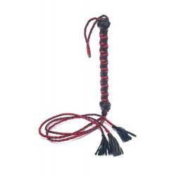Three Tail Tassel 76 cm Flogger - Red/Black | Whips & Floggers