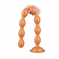 Long Dildo Ael Beads Huge Silicone Dildo for Depth Training 50 x 3,5 cm - Orange