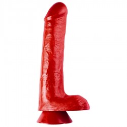 Angry Dick XL Realistic Dildo with Suction Cup & Balls - Red | Huge & Fisting Dildos