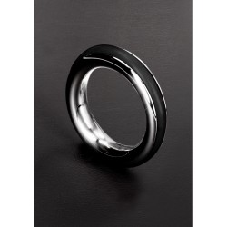 Metal Cazzo Cock Ring with Black Stripe 50mm - Black | Metal Cock Rings