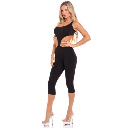 One Shoulder Cropped Catsuit - Black