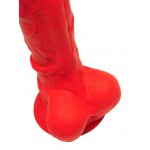 Stretch Silicone Realistic Dildo with Balls & Suction Cup No.5XX 27 x 9 cm - Red | Realistic Dildos