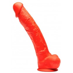 Stretch Silicone Realistic Dildo with Balls & Suction Cup No.6 26 x 5,8 cm - Red | Realistic Dildos