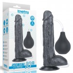 Ομοίωμα Πέους με Όρχεις & Βεντούζα που Εκσπερματώνει 27 cm Realistic Flexible Squirting Cock with Balls & Suction Cup - Μαύρο | Ομοιώματα Πέους