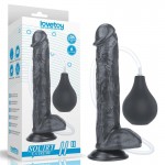 Ομοίωμα Πέους με Όρχεις & Βεντούζα που Εκσπερματώνει 29 cm Realistic Flexible Squirting Cock with Balls & Suction Cup - Μαύρο | Ομοιώματα Πέους