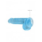 Ομοίωμα Πέους με Όρχεις & Βεντούζα Crystal Clear Realistic Dildo with Balls & Suction Cup 15 cm - Μπλε | Ομοιώματα Πέους