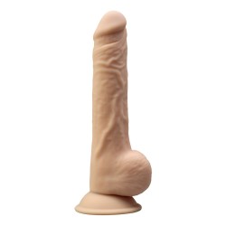 Dual Density Silicone Realistic Dildo with Balls & Suction Cup 24 cm - Flesh