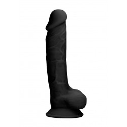 Realistic Silicone Dildo with Balls & Suction Cup 18 cm - Black