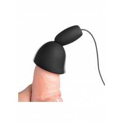 Δονούμενο Κάλυμμα Πέους Σιλικόνης Deluxe Silicone Penis Head Vibrating Teaser - Μαύρο
