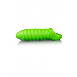 Swirl Thick Stretchy Glow In The Dark Penis Sheath - Green | Penis Extenders