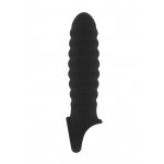 No. 32 Sono Ribbed Penis Extension with Ring - Black | Penis Extenders