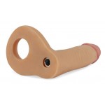 Προέκταση Πέους με Δόνηση & Δαχτυλίδι Vibrating Penis Extension for Double Penetration - Φυσικό Χρώμα | Προεκτάσεις & Καλύμματα Πέους