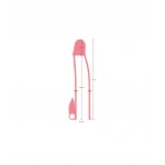 Κάλυμμα Πέους με Δόνηση & Κλειτοριδικό Διεγέρτη Vibrating Realistic Penis Sheath S3 with Clitoral Stimulator 16,2 cm - Φυσικό Χρώμα | Προεκτάσεις & Καλύμματα Πέους