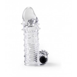 S11 15,5 cm Realistic Vibrating Penis Sheath - Transparent | Penis Extenders