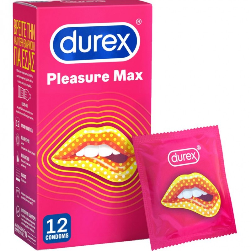 Προφυλακτικά με Ραβδώσεις & Κουκκίδες Durex Pleasuremax Ribbed & Dotted Condoms - 12 Τεμάχια | Προφυλακτικά με Ραβδώσεις & Κουκκίδες