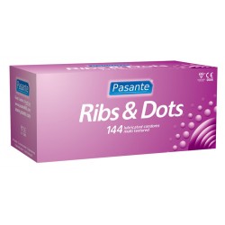 Προφυλακτικά Pasante με Ραβδώσεις & Κουκκίδες Ribs & Dots Condoms - 144 Τεμάχια