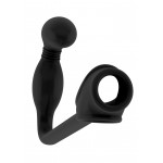 No. 2 Butt Plug with Cock Ring - Black | Anal Cock Rings