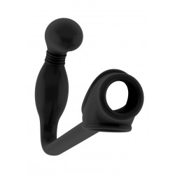 No. 2 Butt Plug with Cock Ring - Black | Anal Cock Rings