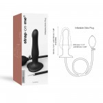 Inflatable Silicone One Size Dildo with Internal Ball - Black | Classic Dildos