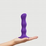 Premium Medium Silicone Dildo with Internal Geisha Balls with Suction Cup - Purple | Strap On Dildos