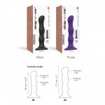 Premium Medium Silicone Dildo with Internal Geisha Balls with Suction Cup - Purple | Strap On Dildos